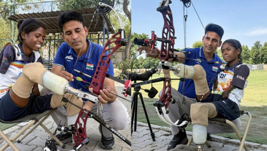 Payal nag with her coach